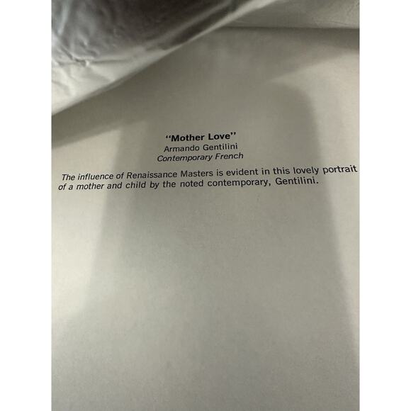 Vintage Gold Framed A.Fenti Pini Print signed Portrait Of Mother & Child Marked - Picture 12 of 13